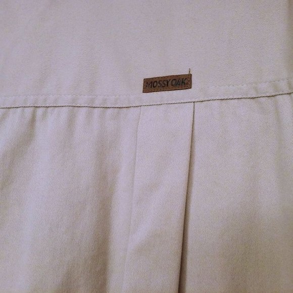Vintage 90s Mossy Oak Shooting Shirt Shacket -XL ButtonUp Pocket Quilted SSL Tan - Picture 12 of 12